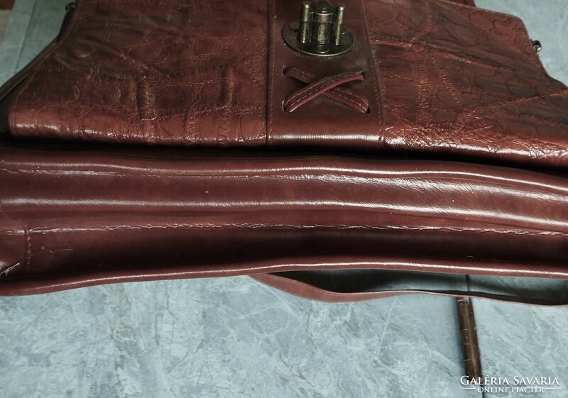 Original leather women's briefcase, classic style