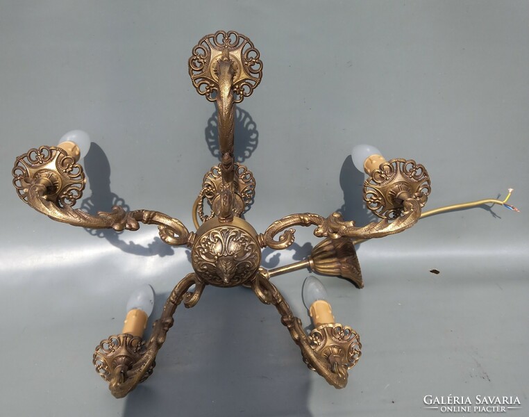 Vintage bronze cast copper chandelier