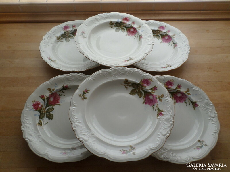 6 walbrzych Polish porcelain plates deep plate 24.5 cm
