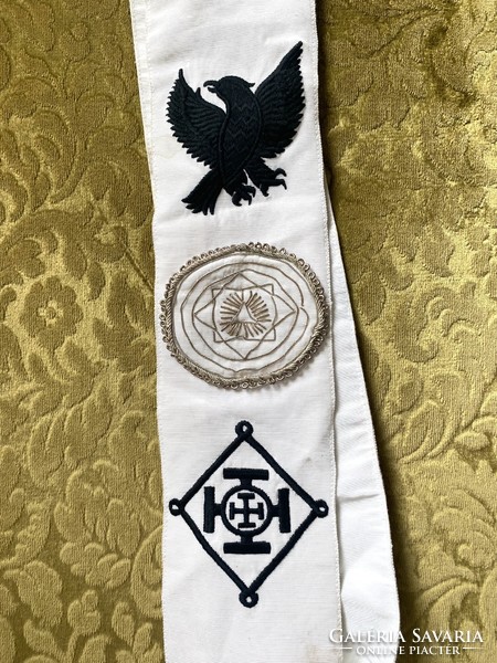Canadian Masonic Symbol Silk Shoulder Ribbon