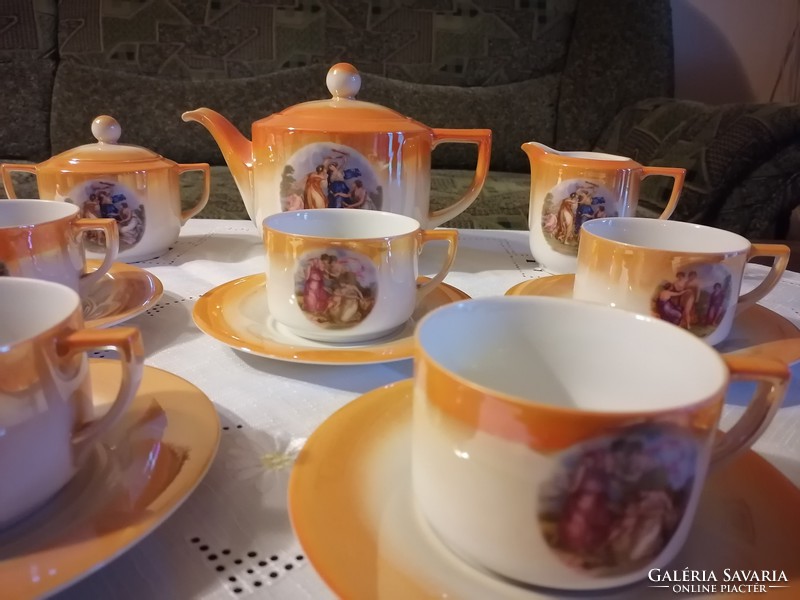 Drasche lyceum glazed tea set with zsolnay motif