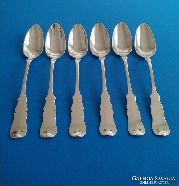 Antique silver soup spoon 6 pieces 1862 Vienna