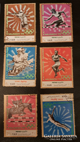 Jemeni Arab Köztársaság 1972 Müncheni olimpia 2 blokk és hozzátartozó sor 15 b