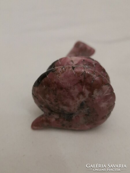 Carved rhodonite mineral snake