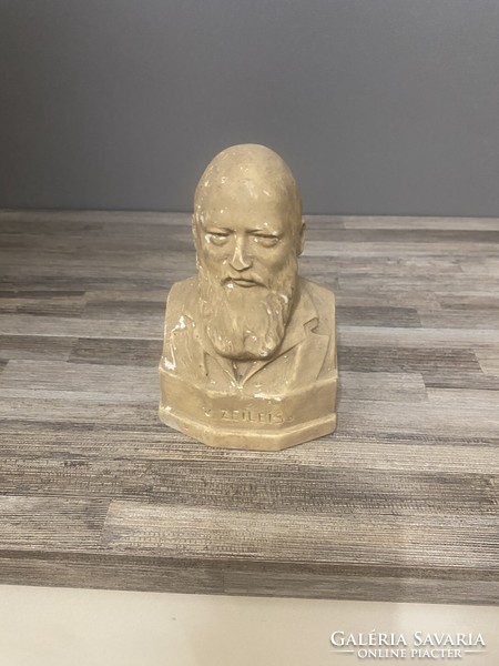 Old plaster bust statue