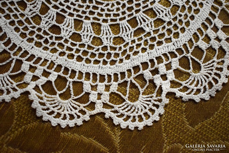 Crocheted lace, needlework decorative tablecloth, 27 cm