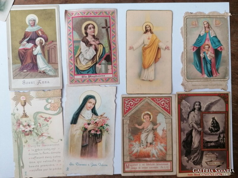 8 old prayer cards, memorial cards, favors