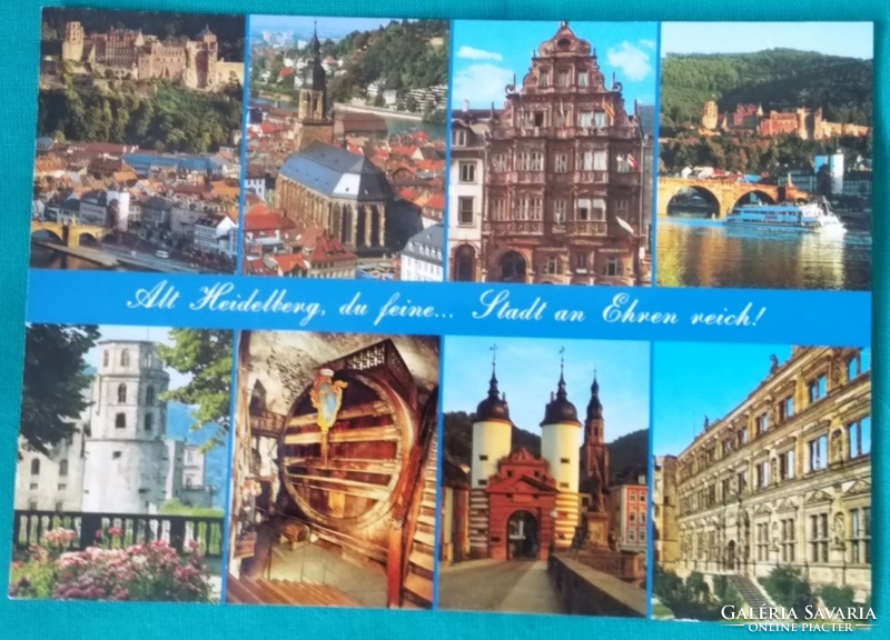Németország, Heidelberg tájkép,  postatiszta mozaik képeslap