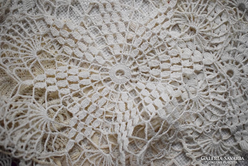 Crocheted lace, needlework decorative tablecloth, 20 cm