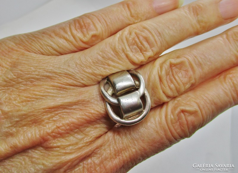 Special wide handmade silver ring, very unique.