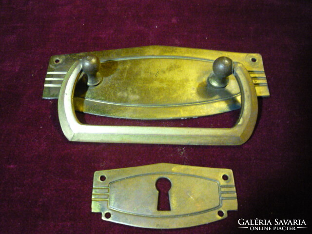 Art Nouveau drawer pull hardware + lock tag 2311 14