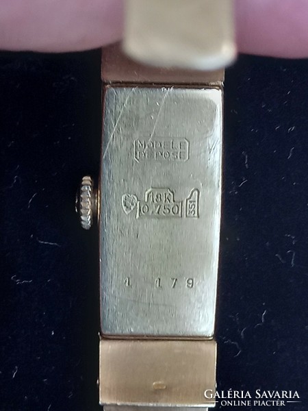 Midcentury Bucherer svájci 18 K aranyóra, női luxus karóra, 17 köves