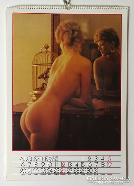 1Q301 János pine - retro female nude calendar 1984