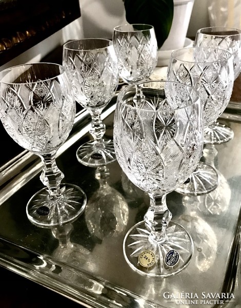New Bohemian crystal wine glass set of 6