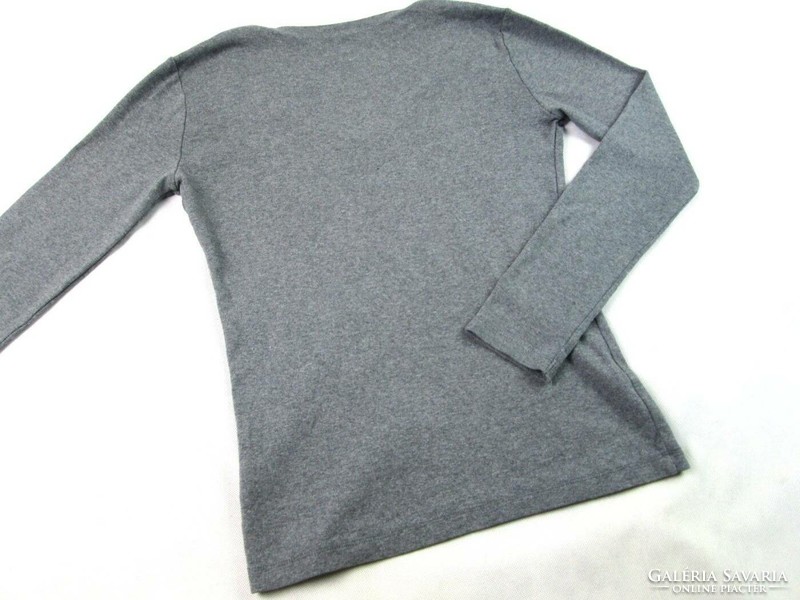 Original tommy hilfiger (s) gray long sleeve women's elastic top