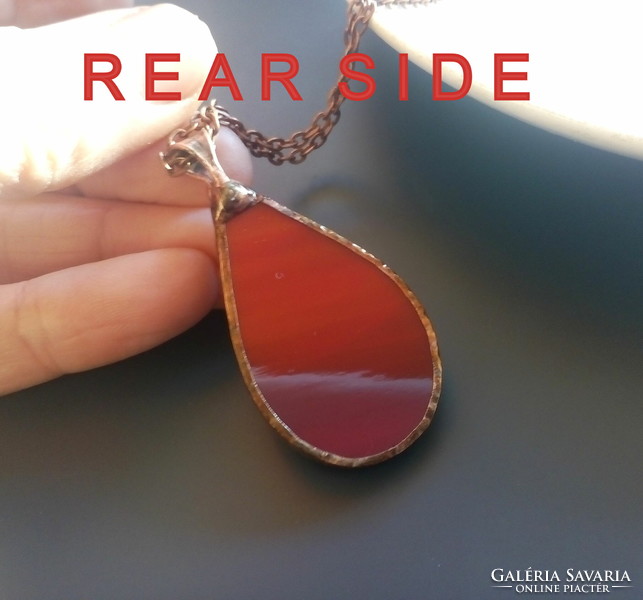 Unique, high-quality handcrafted product, red glass drop