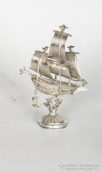 Silver miniature ship model