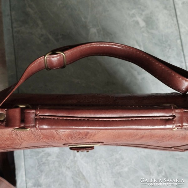 Original leather women's briefcase, classic style