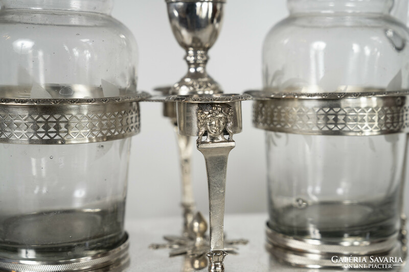 Silver antique French oil and vinegar holder