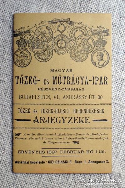 Magyar Tőzeg - és Műtrágya - Ipar Részvény - Társaság , Tőzeg és Tőzeg - Closeth Árjegyzéke , 1897