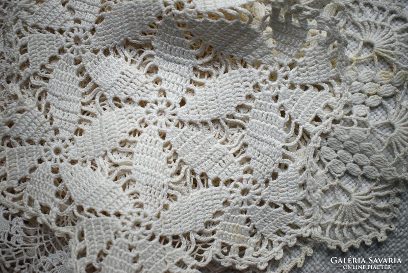 Crocheted lace, needlework decorative tablecloth, 17.5 cm