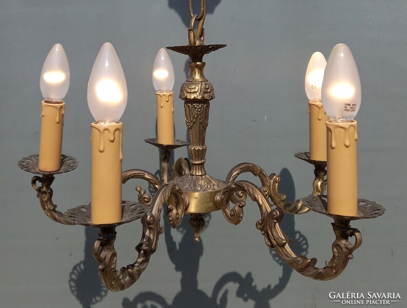 Vintage bronze cast copper chandelier