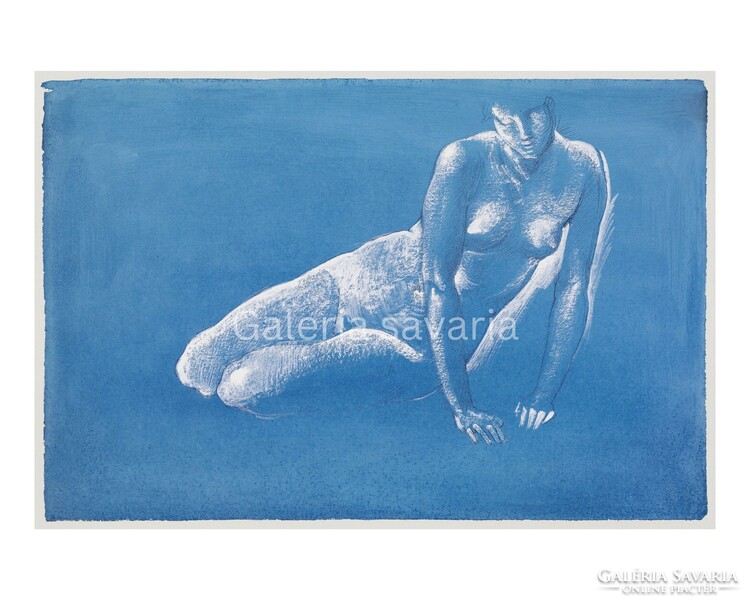 Reproduction of a blue work depicting a naked woman, poster, poster, print 40*27 cm