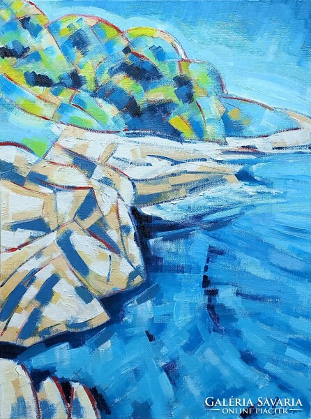 Mediterranean coast iii. - Oil painting