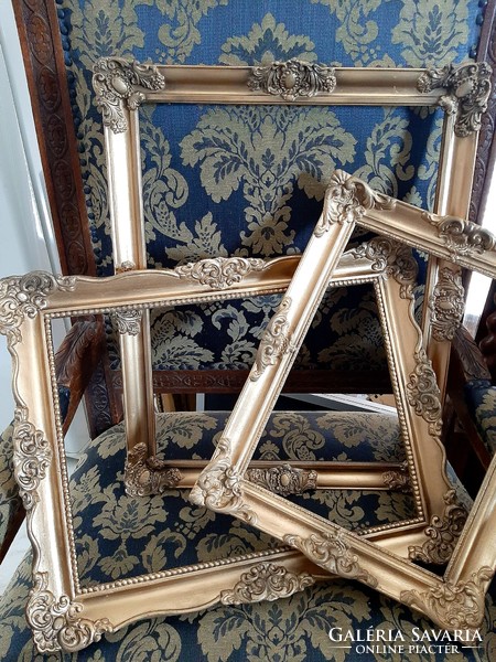 3 antique baroque blondel frames together, in good condition