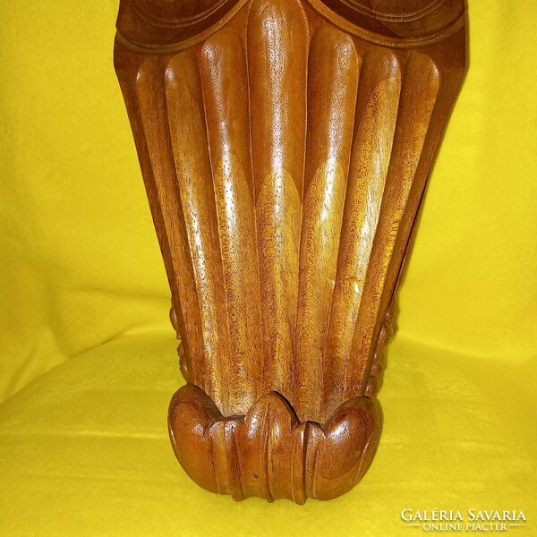 Robust, carved, wooden wall bracket, statue holder, wall flower stand.