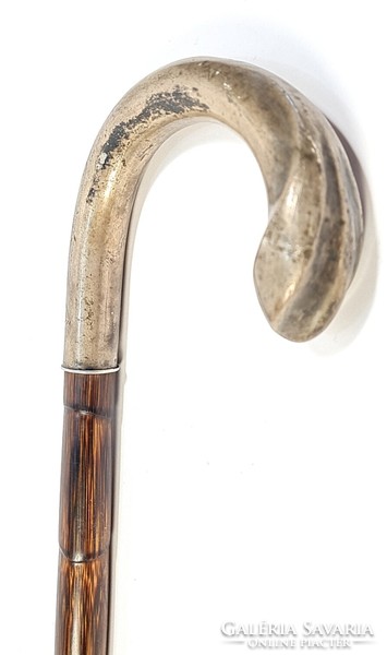 Beautiful antique walking stick with silver handle