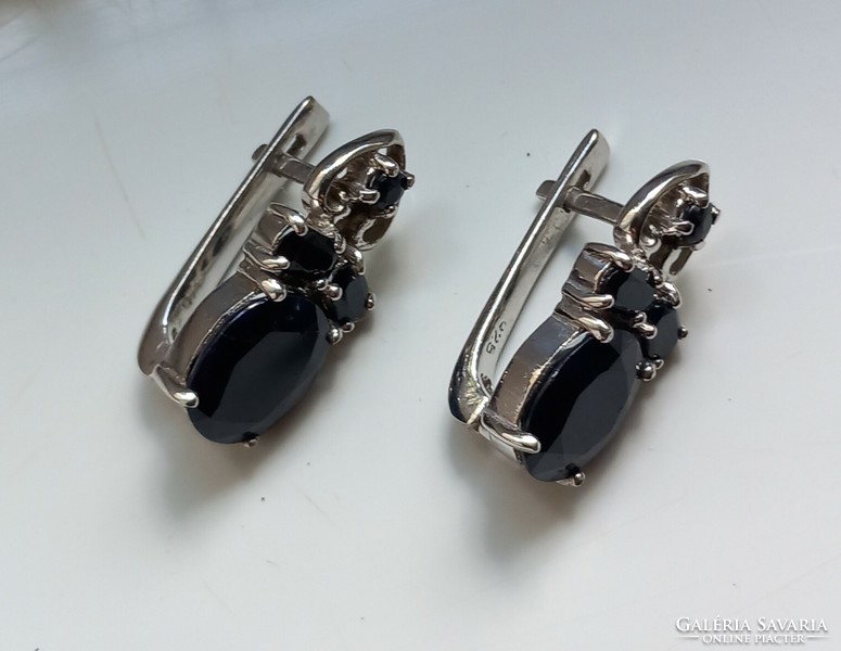 925 silver sapphire earrings.
