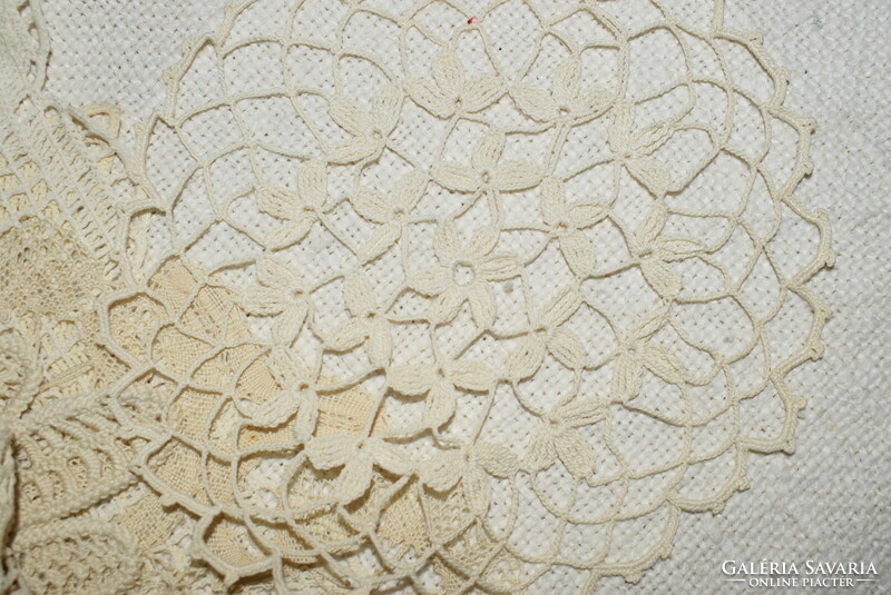 Crocheted lace, needlework decorative tablecloth, 15.5 cm