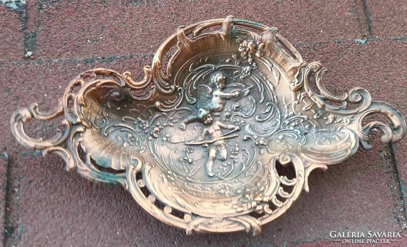Bronzed baroque putto centerpiece - baroque bowl