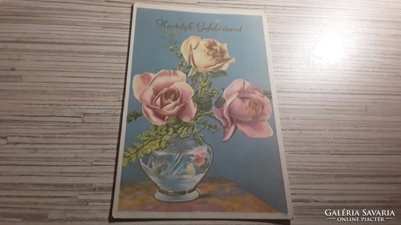 Old greeting postcard.