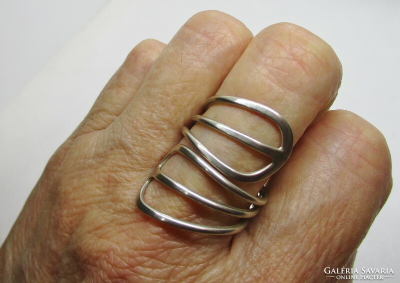 Special old handmade large silver ring