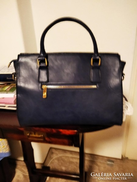 Anna Grace újszerű bőrutánzatú kék női táska