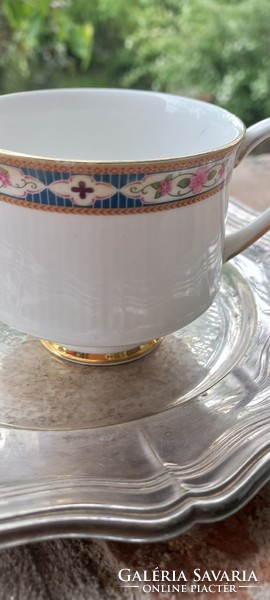 Royal albert tea cup with silver plated tray