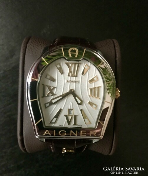 Original Swiss Aigner men's watch in the shape of a horseshoe