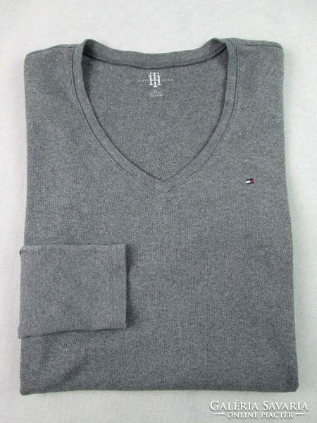 Original tommy hilfiger (s) gray long sleeve women's elastic top