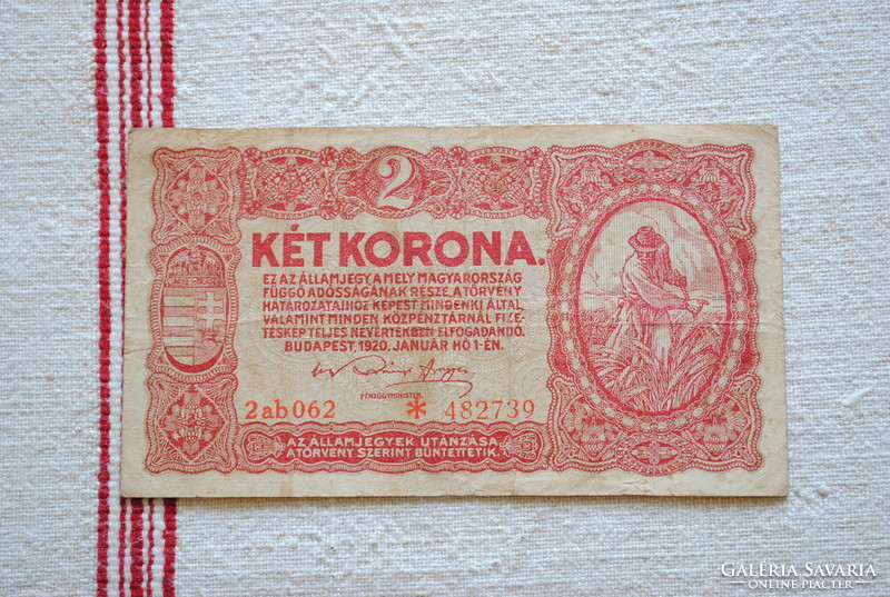 2 Korona 3db 1920 VF