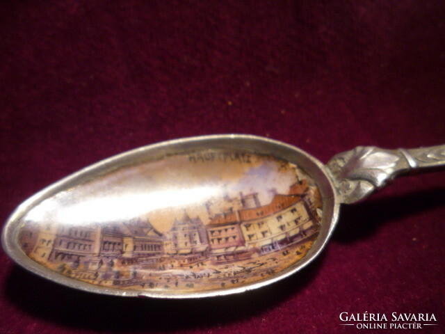 Old silver decorative spoon with wiener-neustadt enamel 2311 22