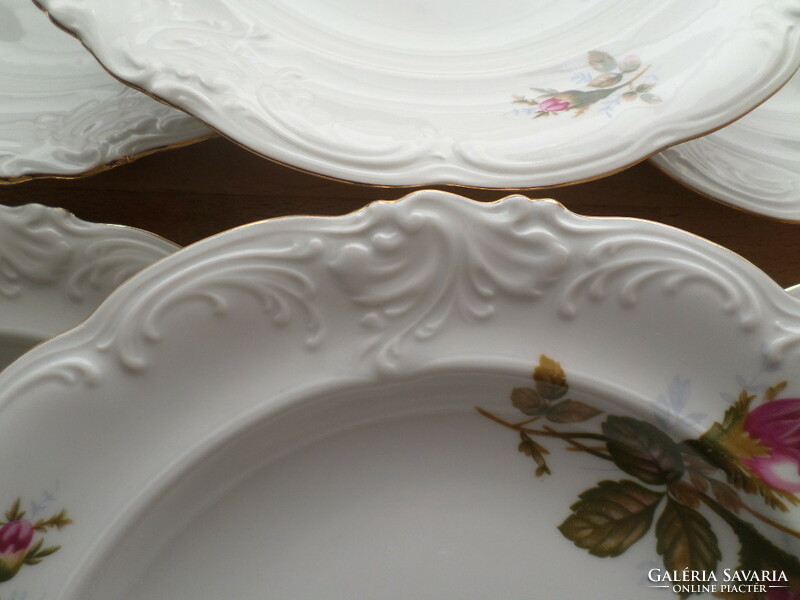 6 walbrzych Polish porcelain plates deep plate 24.5 cm