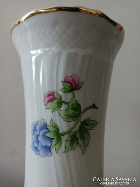 Hollóházi porcelain pannonia 5102 vase 21cm hydrangea