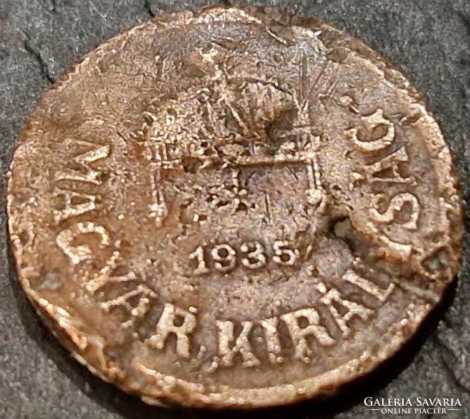 Hungary 2 pennies, 1935.