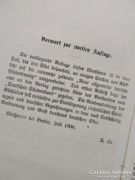 Kártyajátékok - antik könyvecske , német nyelvű -/ 1908