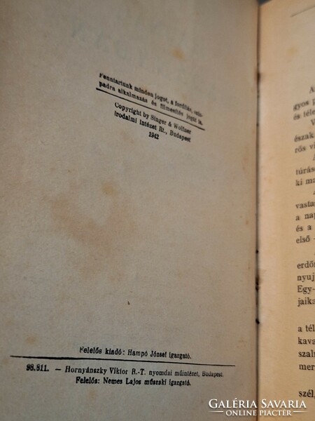 RRR!!! 1942- első kiadás FEKETE IATVÁN: HAJNAL BADÁNYBAN -SINGER  & WOLFNER