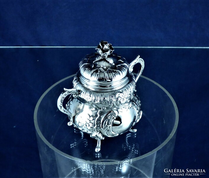 Charming antique silver sugar bowl, German, ca. 1890 !!!