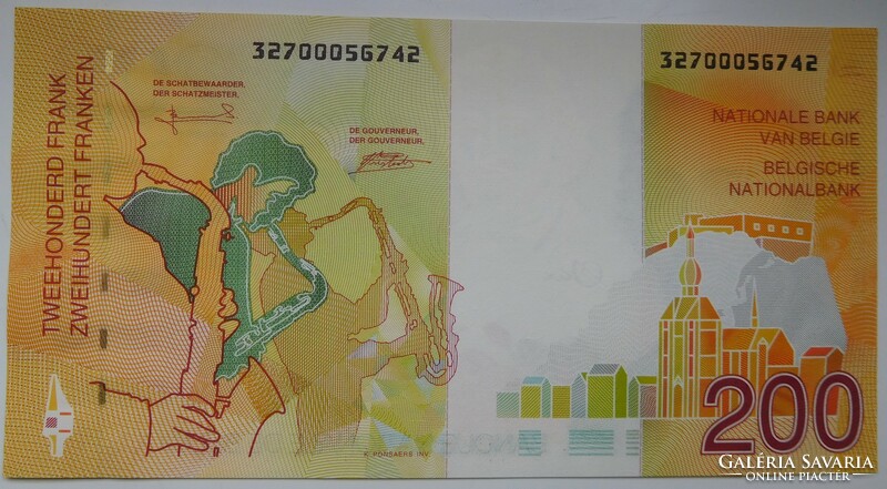 Belgium 200 francs 1995 UNC Nagyon Ritka!