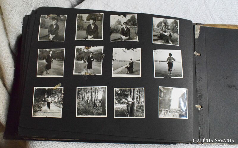 Régi fotóalbum család gyermek emberek üdülés Karácsony 1940 Julia ~ 230 db. fotó 26x35,5x3cm